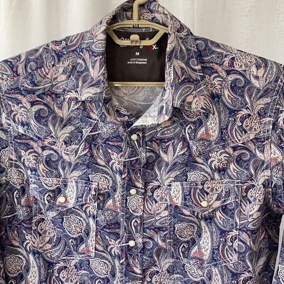 Wrangler 20X Advanced Comfort Long Sleeve Shirt Pearl Snap Men’s Medium - Picture 4 of 9